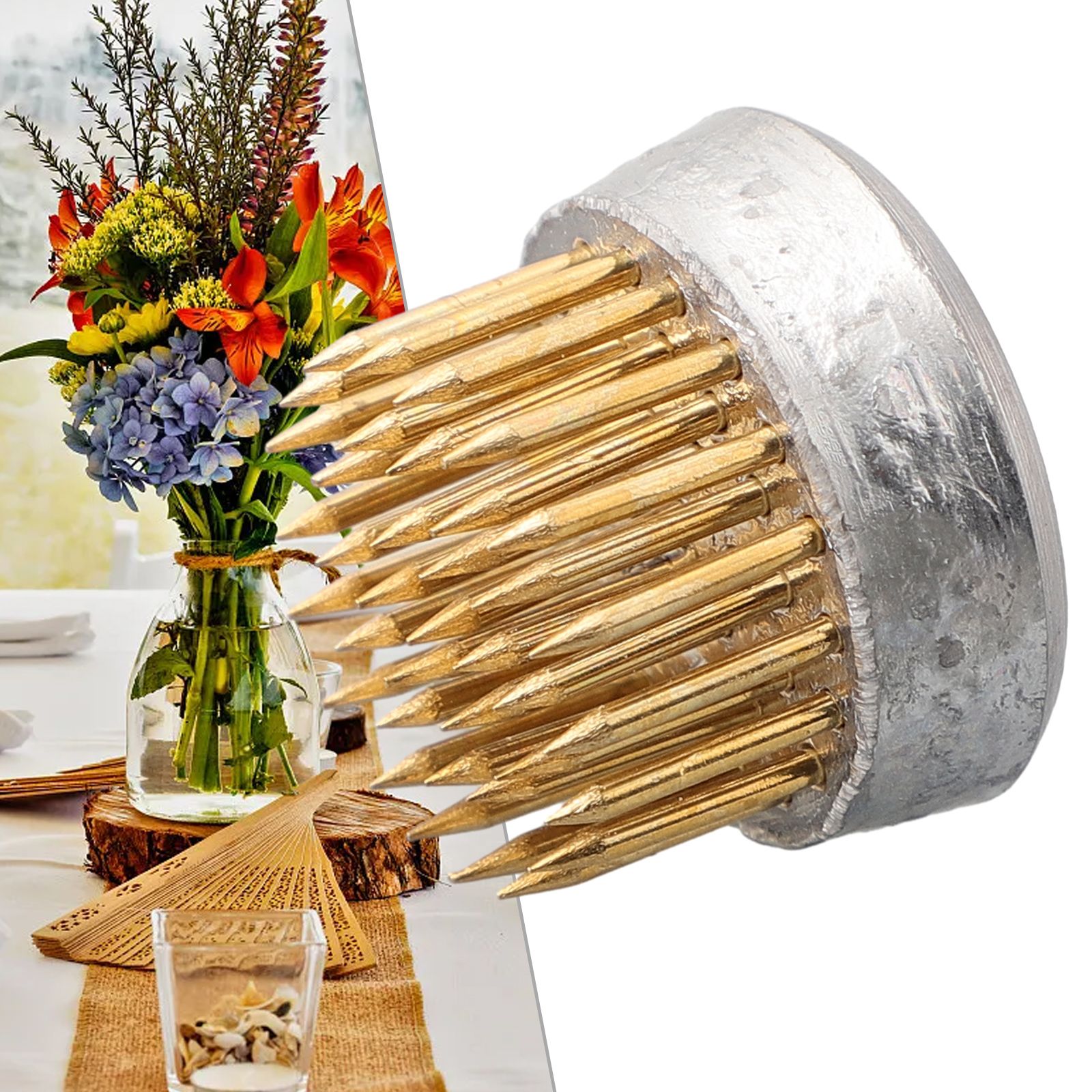 Rana fiore Ikebana rotonda con - Ikebana Vase Kenzan recensione e prezzo